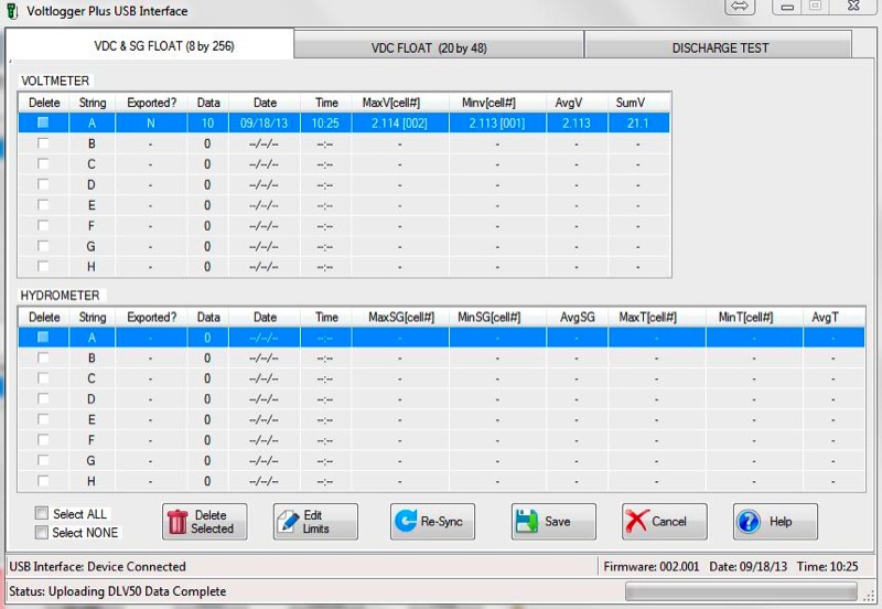 Download DLV50 data, erase strings and/or set limits in seconds via high speed USB interface